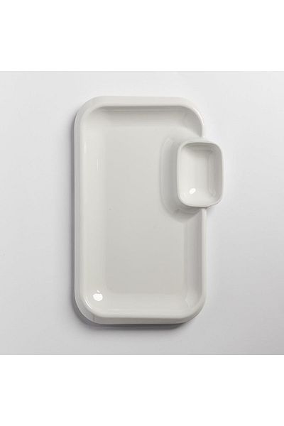 mastergold Melamine Divided Plate (21cm * 12cm) Multi Use for French Fries ,Sushi ,Desserts ,Sauces and Snacks