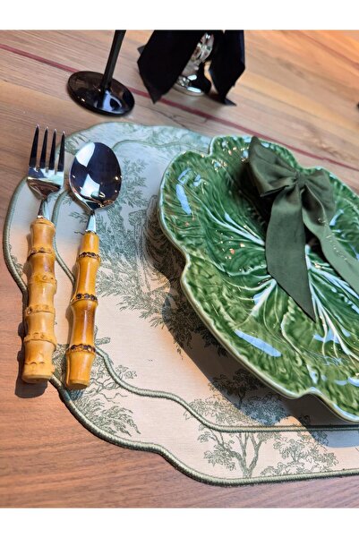 ref crea Toile De Jouy 2'li Amerikan Servis Yeşil