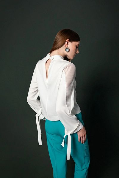 Bonesti Ecru Transparent Transitional Blouse
