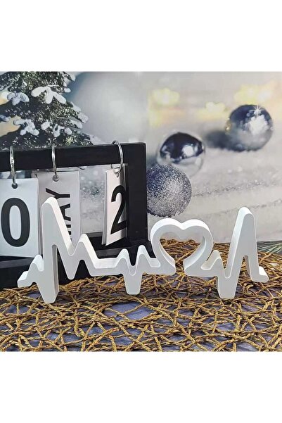 rakaymu EKG Kalp Ritmi Dekoratif Obje Biblo