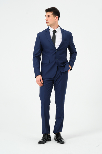 Pierre Cassi Parliament - Basic Plain Regular Fit Cut Suit