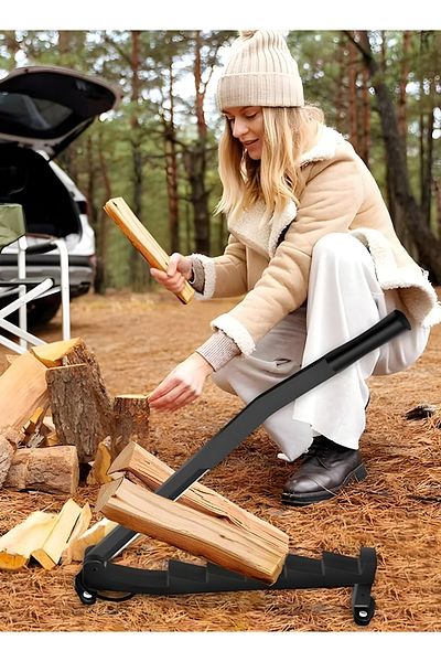 Taimi Wall Mounted Wood Splitter With Double Handle Design Portable Firewood Splitter