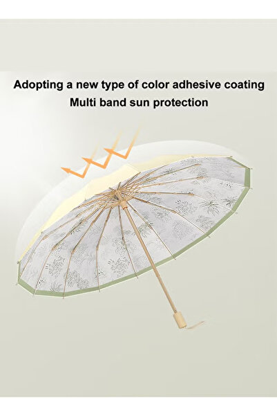 Taimi Umbrella For Protection From Rain And Sun Folding Waterproof and Windproof 16 ribs - Lime