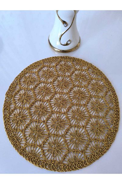 ARMESE 36cm Mustard Knitted Plate - Service Plate Bottom, 1 Piece