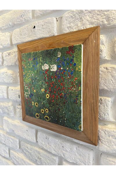 woodhomeworks Панел за картина с масивна рамка от естествен камък и мрамор 26x26 см