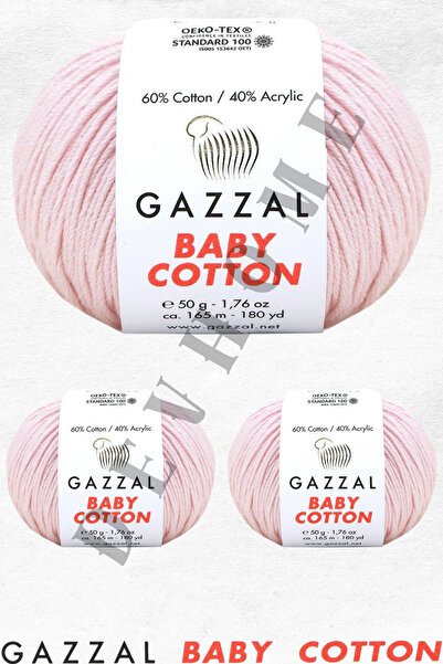 devhome Gazzal Baby Cotton Amigurumi Yarn - 50GR 3 τεμάχια Punch Hand Knitting Yarn Τσάντα παιχνιδιών
