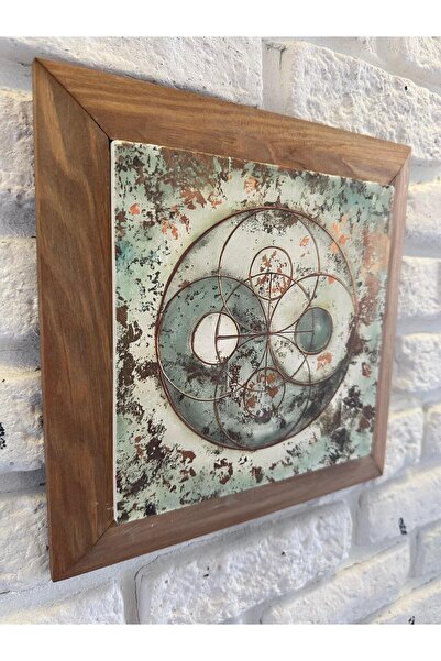 woodhomeworks Solid Framed Natural Stone Marble Table Board 26X26 cm