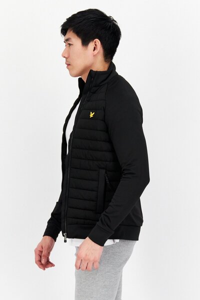 Lyle & Scott Men Brand Logo Full Zip Quilted Jacket, Black