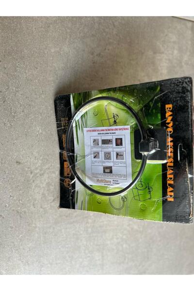 Yapışkanlı Siyah Yuvarlak Havluluk Paslanmaz