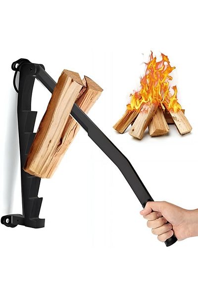 Taimi Wall Mounted Firewood Splitter with Double Handle Design Portable with Handle, Bags and Gloves