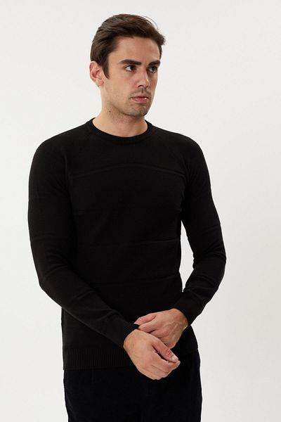 Twister Jeans Мъжки трикотажен пуловер с кръгло деколте с шарка ET 3630-T