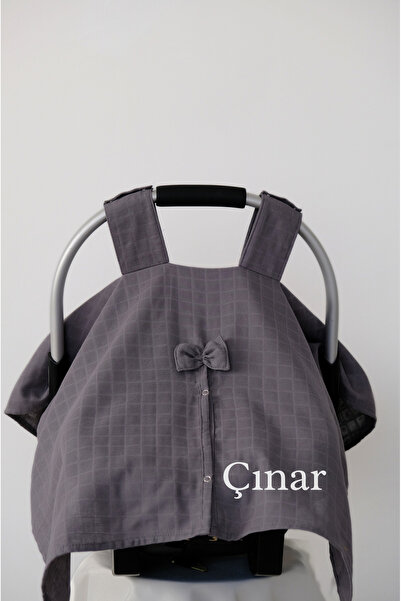 runbaby Anthracite 75X100Cm - Single Layer Muslin Fabric Snap Fastener Stroll...