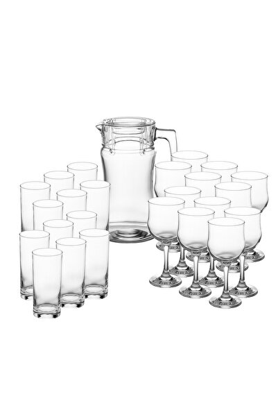 Dania مجموعة من 25 قطعة من الإبريق والأكواب 12 كوب ماء + 12 كوب عصير