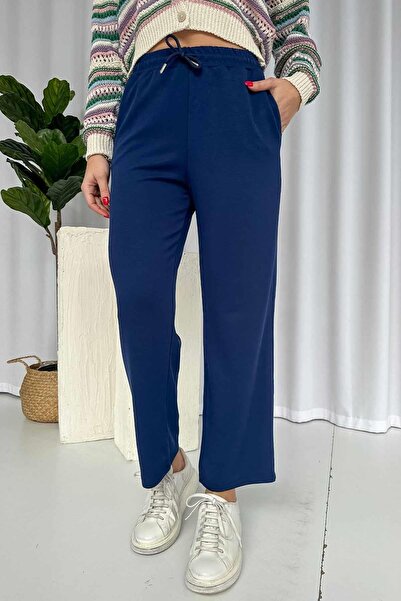 Mine Tan Butik Синій тренінг-шорти з кишенями на штанинах