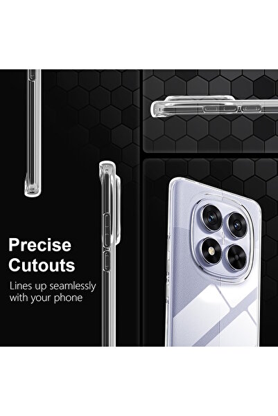 m.tk moveteck Xiaomi Redmi Note 14 Pro 5G Kılıf Kamera Çıkıntılı Korumalı Renksiz Yumuşak Şeffaf Silikon Kapak -X7