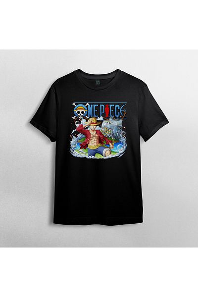 Pixxa Μπλουζάκι One Piece Monkey D. Luffy Crew Neck 100% βαμβακερό - Μοντέλο 13