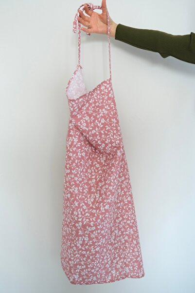 runbaby ( 75x75 cm ) Ayarlanabilir Askılı Doğal Tek Kat Müslin Emzirme Örtüsü - Pembe Çiçek