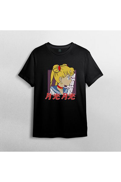 Pixxa Μπλουζάκι Sailor Moon Moon Warrior με μοτίβο 100% βαμβακερό με λαιμόκοψη - Μοντέλο 4