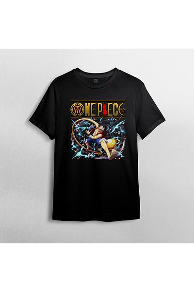 Pixxa Μπλουζάκι One Piece Monkey D. Luffy Crew Neck 100% βαμβακερό - Μοντέλο 17