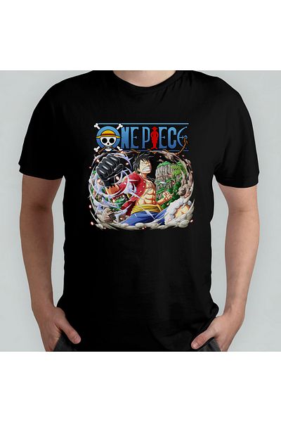 Pixxa Μπλουζάκι One Piece Monkey D. Luffy Crew Neck 100% βαμβακερό - Μοντέλο 2