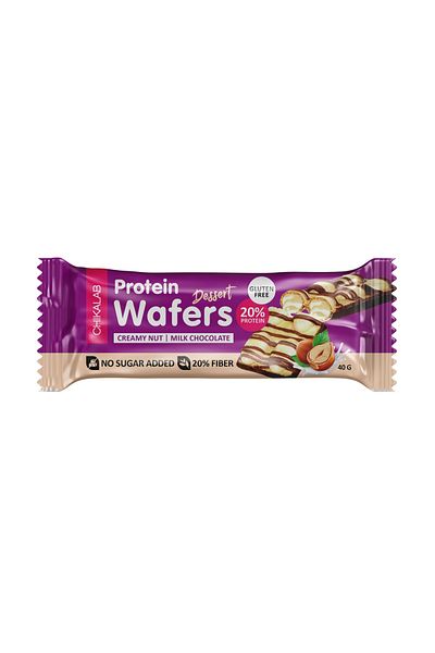 CHIKALAB Protein Wafer, Creamy Nut Dessert, Box of 12 Pieces