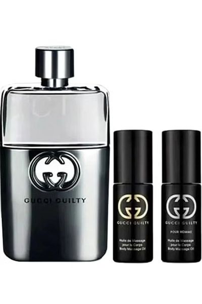 Gucci Guilty Pour Homme Men Gift Set EDT And 2 Body Massage Oil 90+80ml