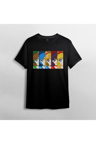 Pixxa Μπλουζάκι Sailor Moon Moon Warrior με μοτίβο 100% βαμβακερό με λαιμόκοψη - Μοντέλο 9