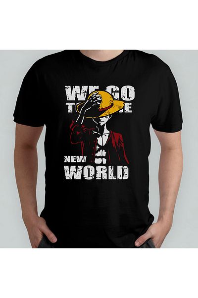 Pixxa Μπλουζάκι One Piece Monkey D. Luffy Crew Neck - 100% βαμβάκι Μοντέλο 20