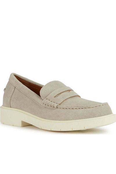 Geox Grey Moccasins Womens Shoes