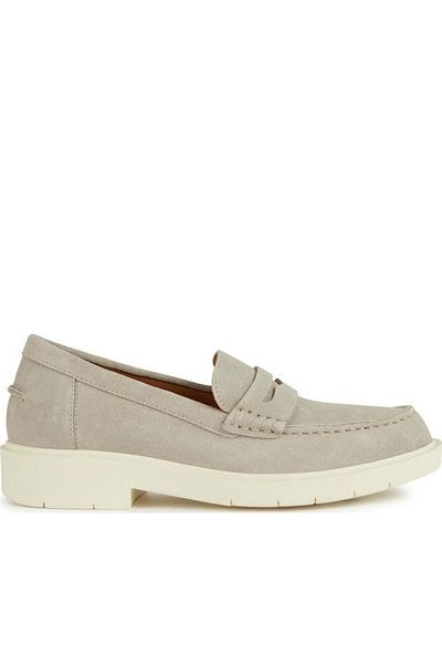 Geox Grey Moccasins Womens Shoes