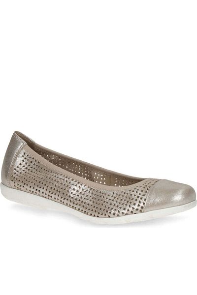 Caprice Gold Ballerinas Womens Shoes