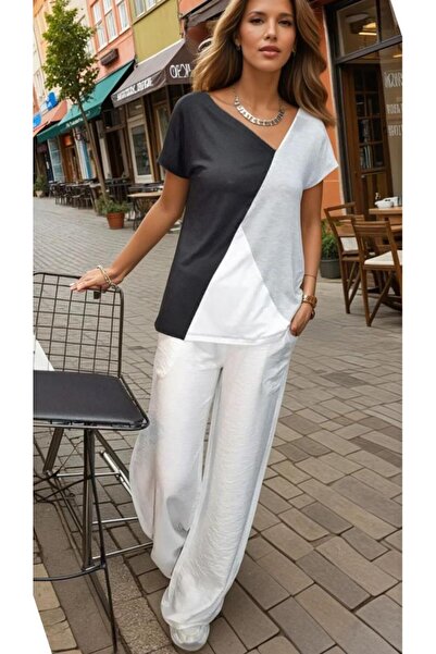 Yıldızistan Πασχαλινό γυναικείο μπλουζάκι Color Block Κοντό μανίκι, φαρδύ χτε...