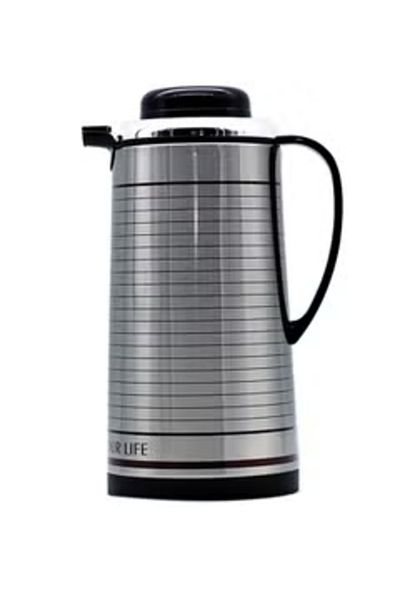 flexy Stainless Steel Insulated Vacuum Flask Silver/Black 1.6Liters