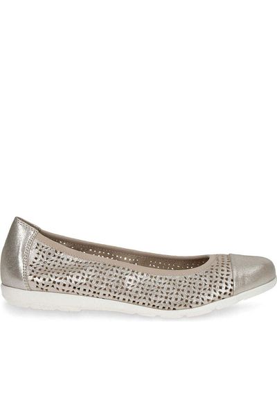 Caprice Gold Ballerinas Womens Shoes