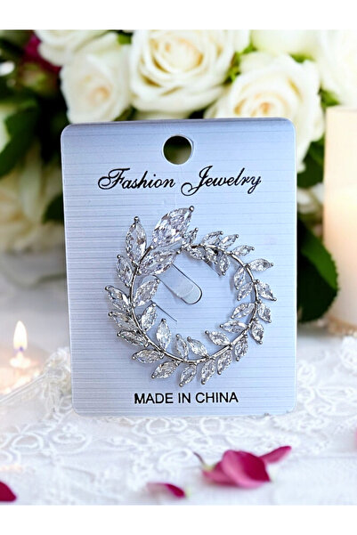 FASHİON JEWELRY Melekcehobi Takı Taşlı Çelenk Broş