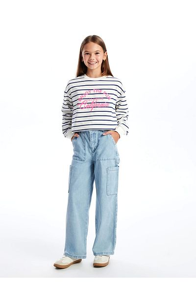 LC Waikiki Mädchen-Jeanshose mit verstellbarer Taille – W4ID32Z4