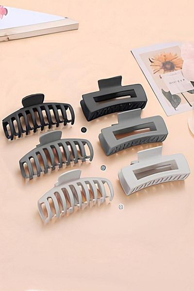 PREGIO Women's 6-Piece XL Rectangular-Grapple Latch Hair Clip