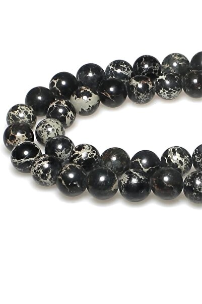 SESİKA HOBİ Piatra naturala autentica O calitate Obsidian negru 8 mm 1 rada m...