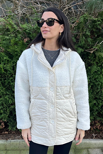 Love The Wind Plush Drop Pattern Quilted Coat