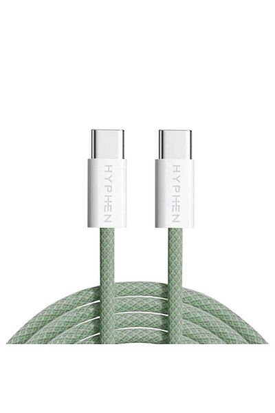HYPHEN كابل VIBE Braided Type C to C - 60W - أخضر - 1 متر