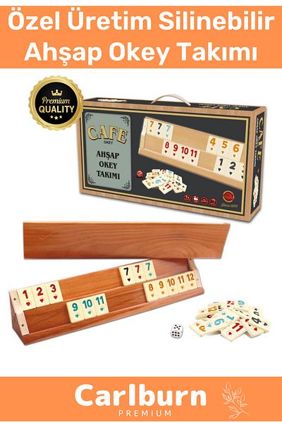 Carlburn Premium Erasable Wood - Antibacterial and Dirt-Resistant Coffee Shop Cafe Okey Set