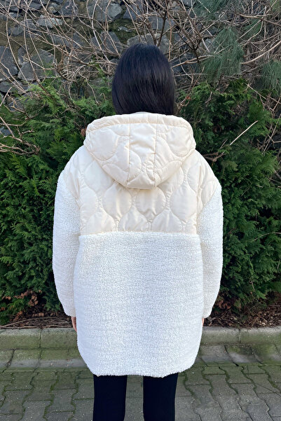 Love The Wind Plush Drop Pattern Quilted Coat