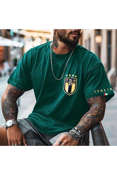 YOHO SPORT Italy Nefti Green Logo Design Printed Custom Unisex Tshirt