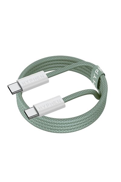HYPHEN كابل VIBE Braided Type C to C - 60W - أخضر - 1 متر