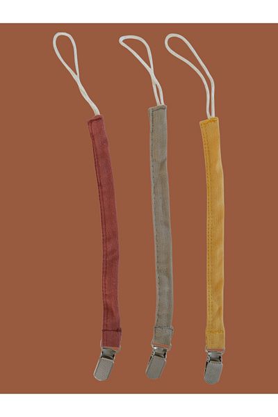 runbaby 3 Pieces Run Baby Muslin Pacifier Strap
