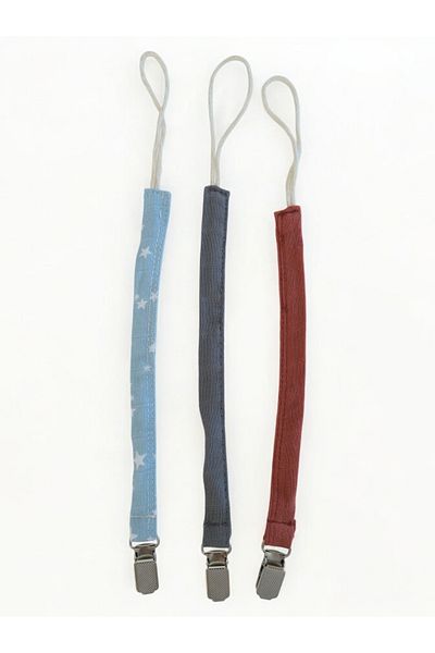 runbaby 3 Pieces Run Baby Muslin Pacifier Strap