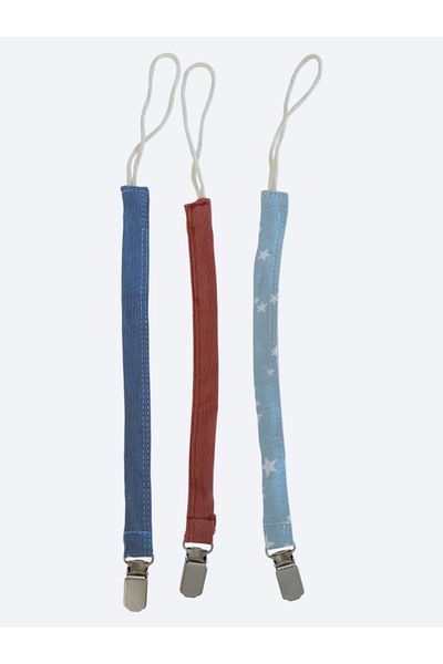 runbaby Run Baby Blue Muslin Pacifier Strap