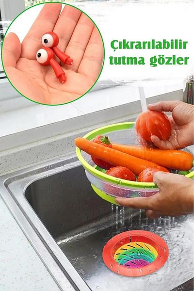 jetfast 6-Stage Color Folding Sink Sink Drain Filter - Kitchen Strainer Bathtub Plastic