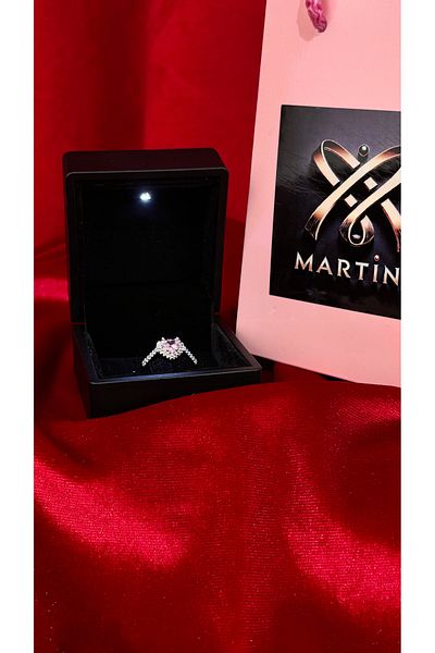 TRENDTAKI Valentine's Day Gift Pink Heart in a Light Box with Zircon Stone 0148