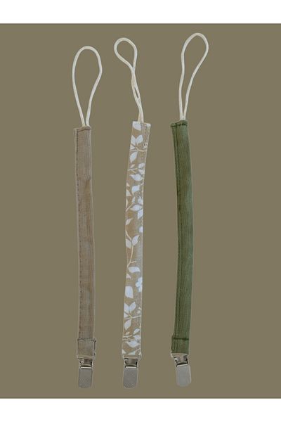 runbaby 3 Pieces Run Baby Muslin Pacifier Strap